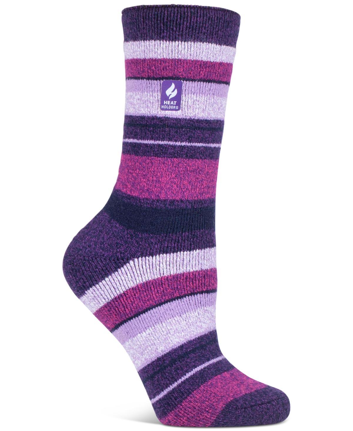 Heat Holders Womens Lite Peony Multi Stripe Crew Socks Product Image