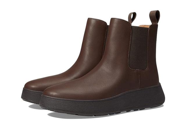 FitFlop F-Mode Leather Flatform Chelsea Boots (Chocolate ) Women's Shoes Product Image