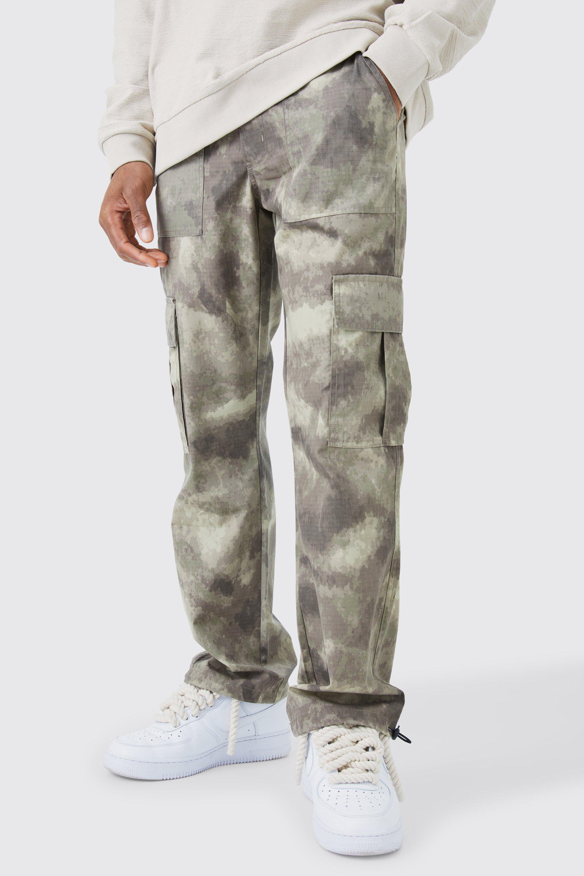 Straight Leg Camo Trouser | boohooMAN USA Product Image