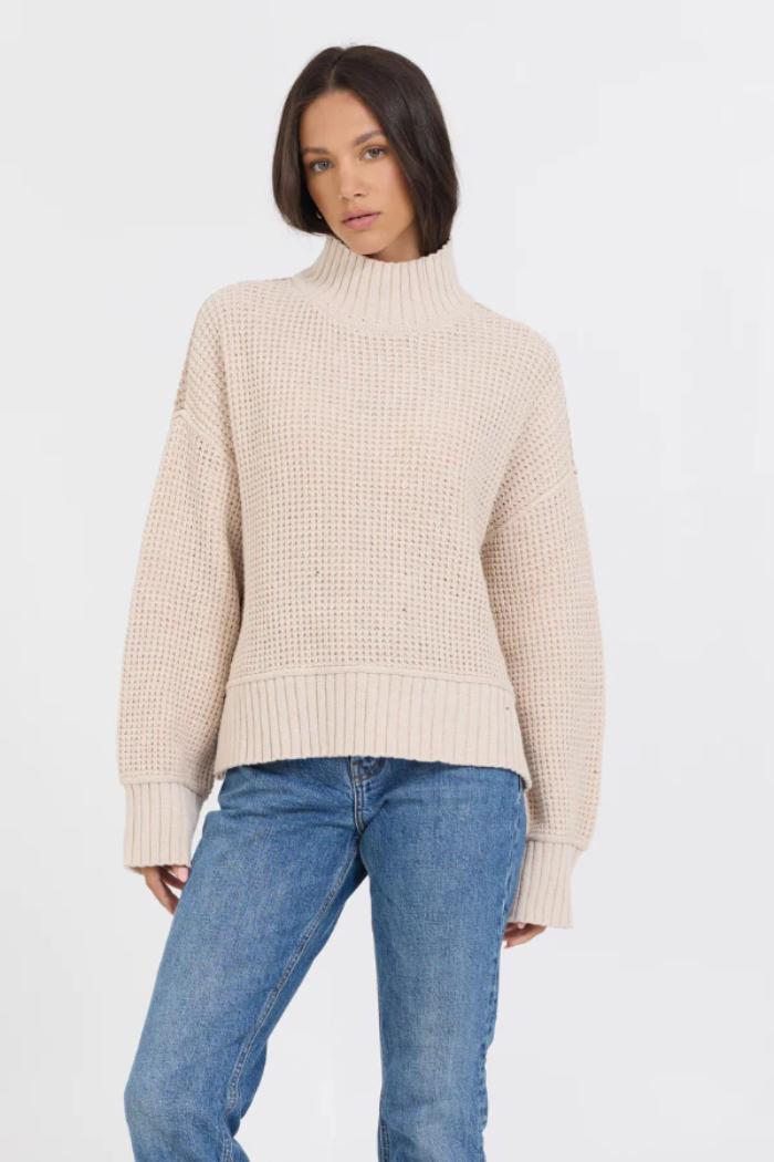 Mock Neck Two Tone Sweater product image