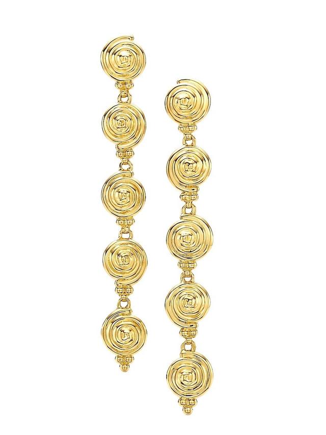 Womens Classic 18K Gold Spiral Multi-Drop Earrings Product Image