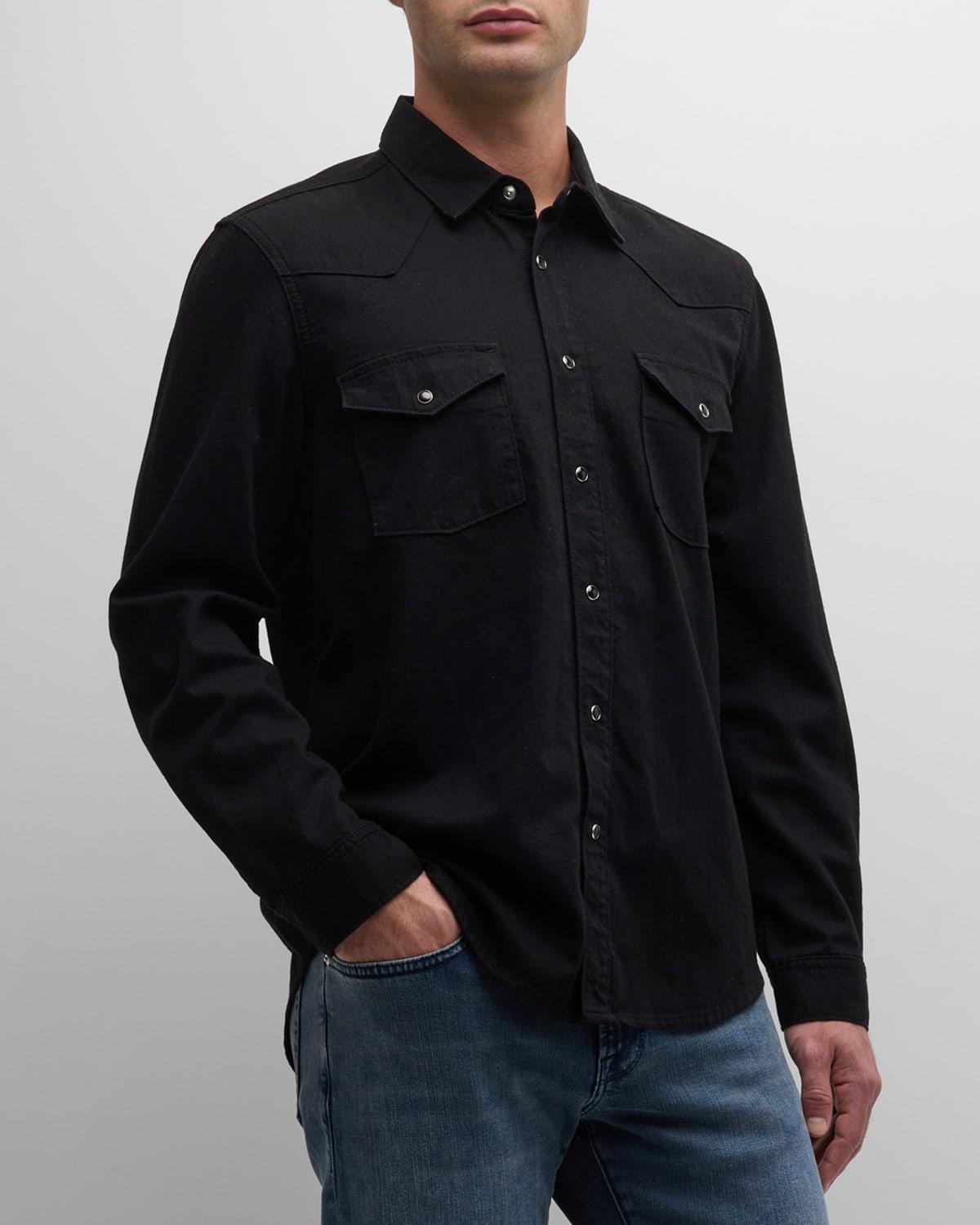 FRAME Western Denim Button-Up Shirt Product Image