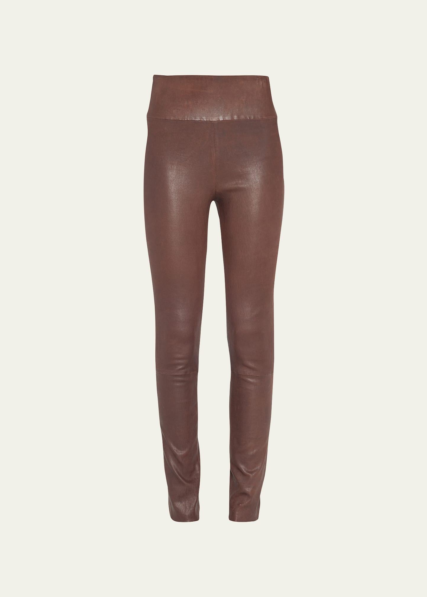 Womens Leather Ankle Leggings Product Image