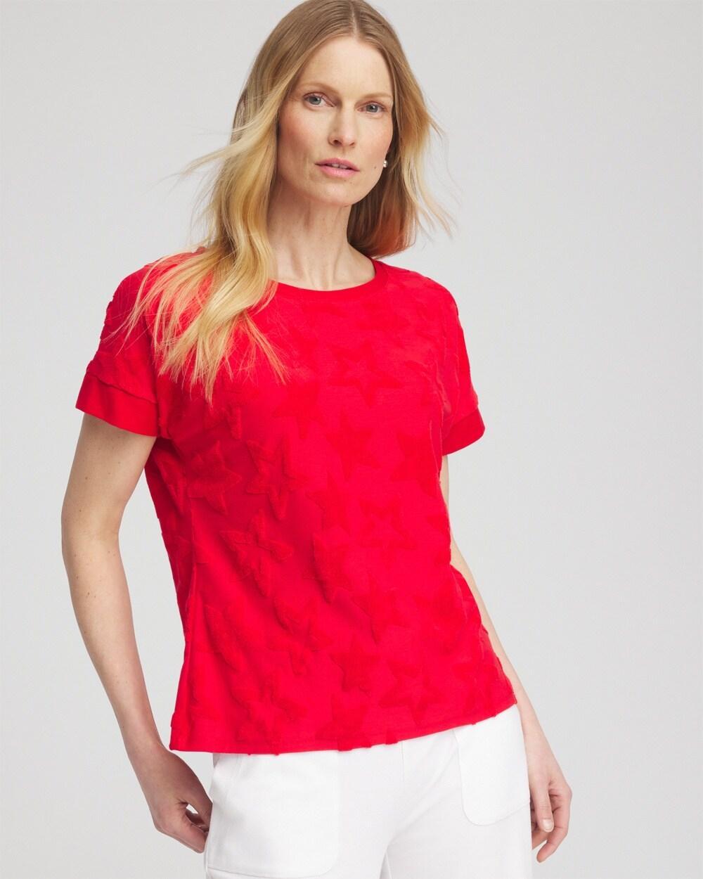 Women's Textured Star Top Product Image