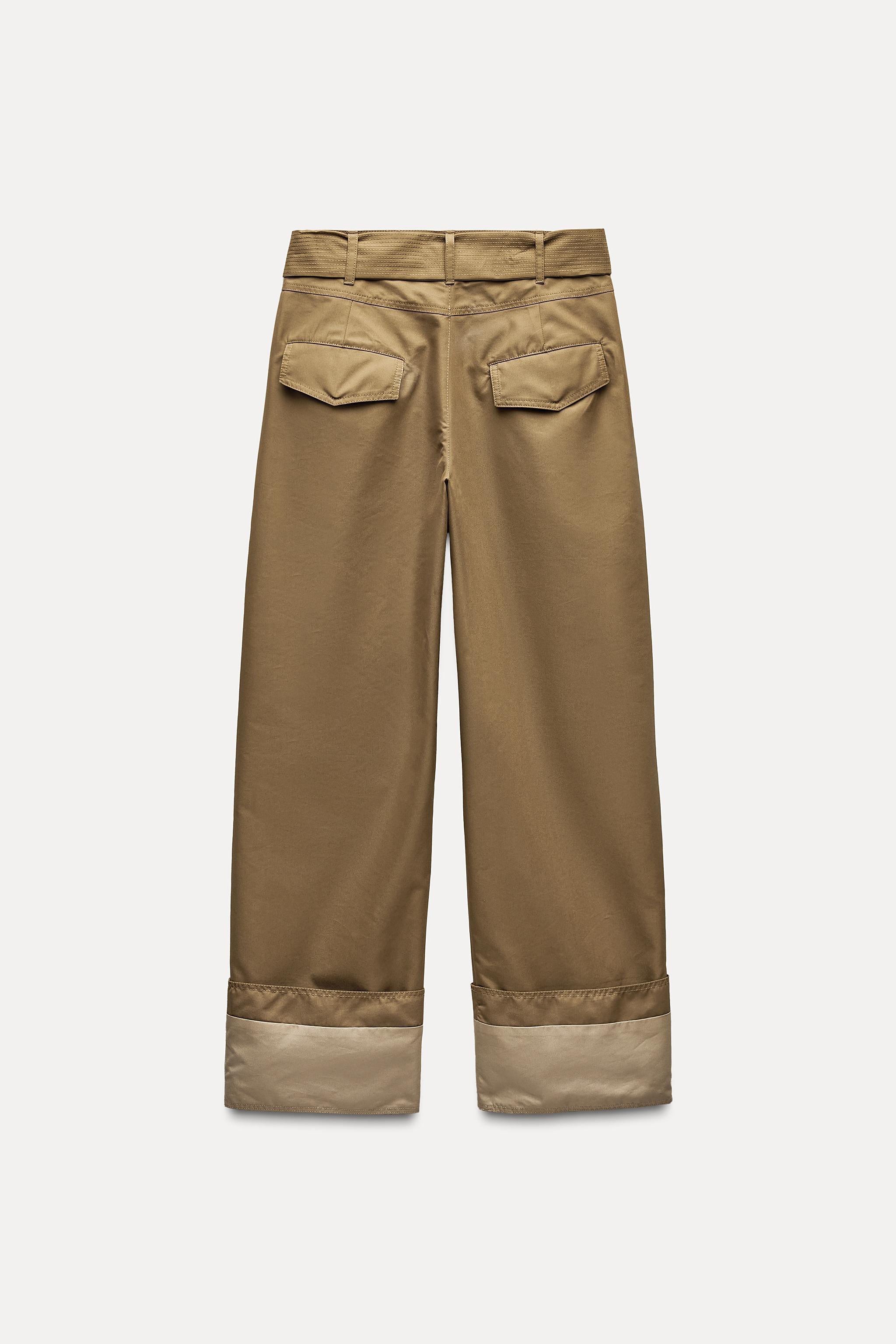 BELTED TWILL PANTS ZW COLLECTION Product Image