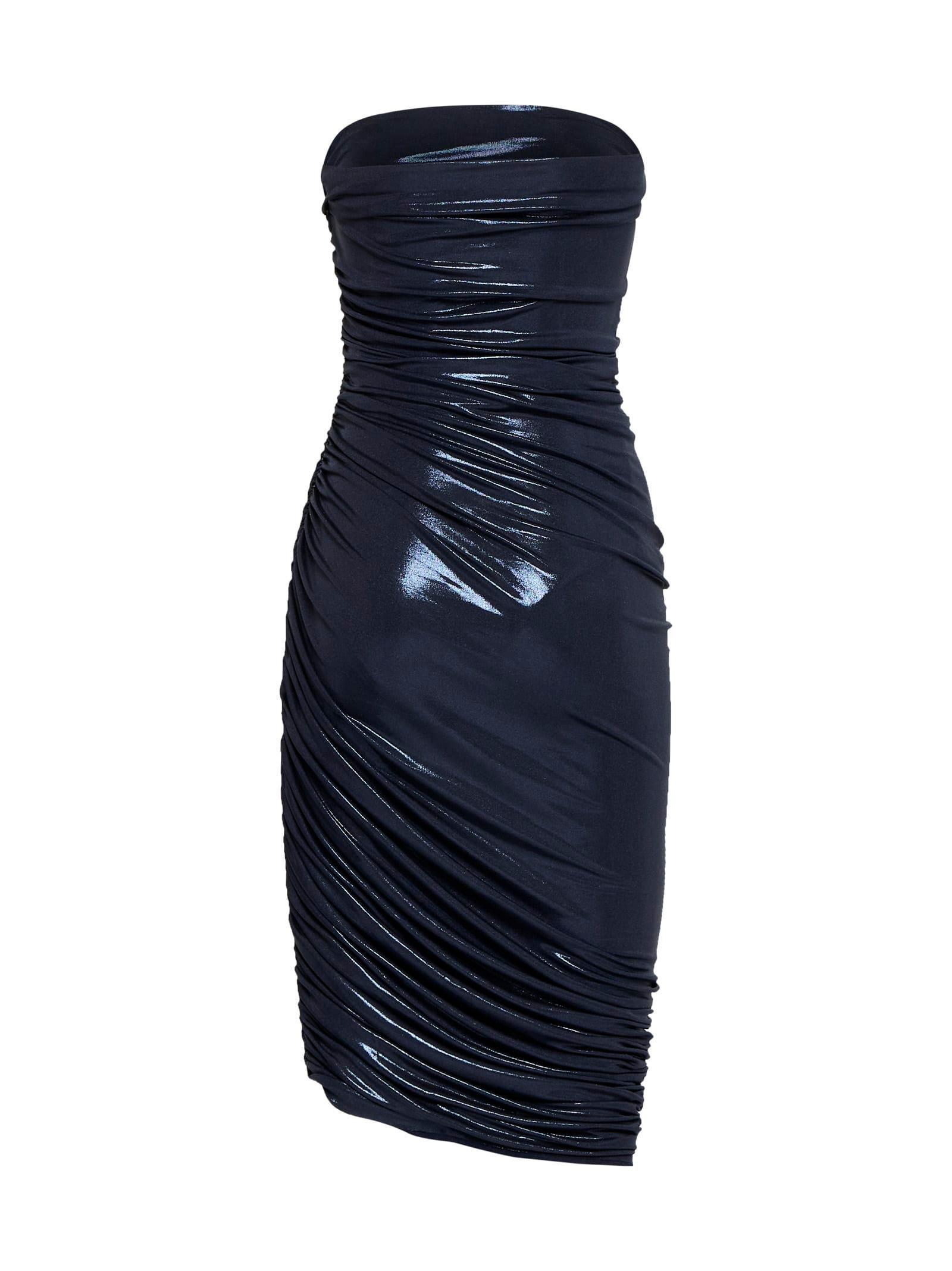 NORMA KAMALI Strapless Diana Midi Dress In Blue Product Image