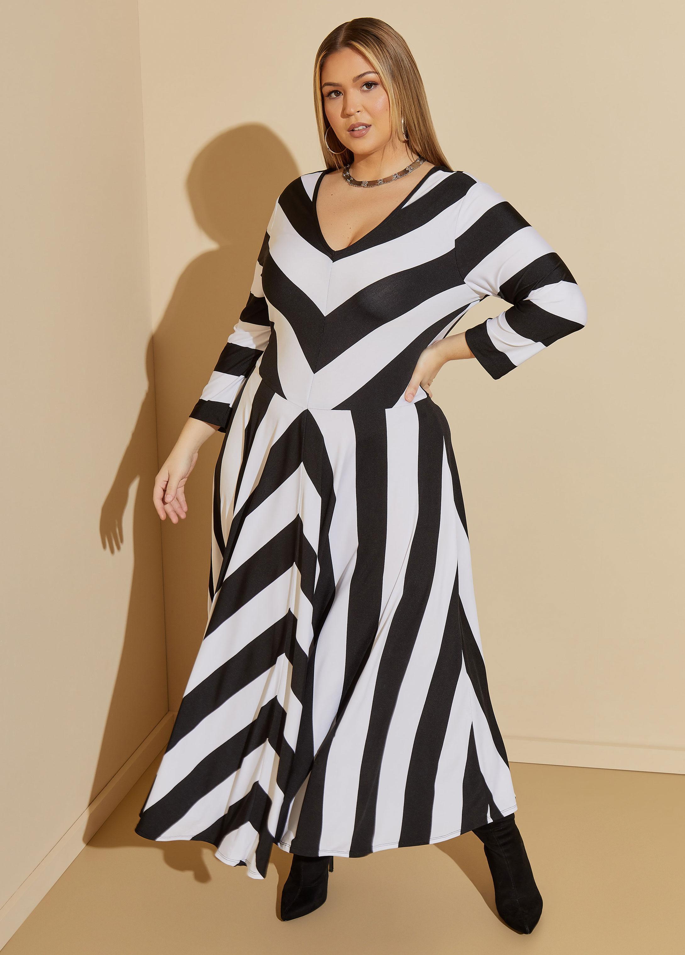 Plus Size Striped Maxi Dress Ashley Stewart product image