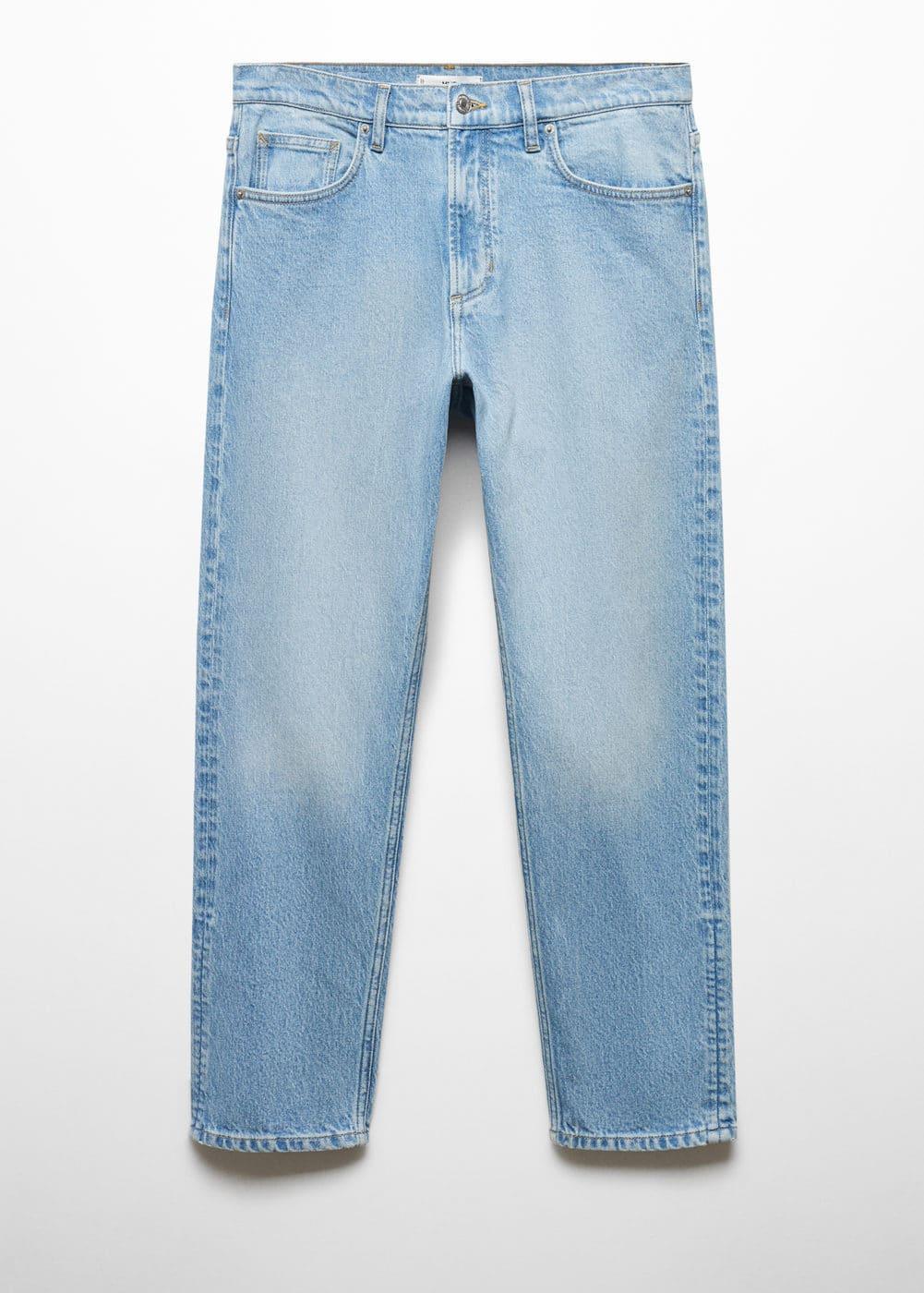 MANGO MAN - Ben tapered cropped jeans light blueMen Product Image