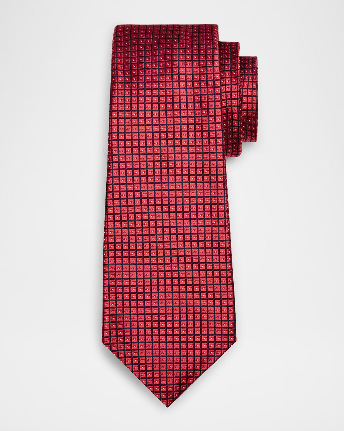 Mens Geometric Silk Jacquard Tie Product Image