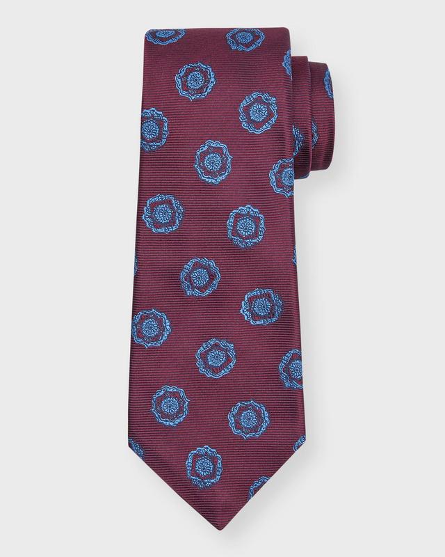 Mens Medallion Jacquard Silk Tie Product Image