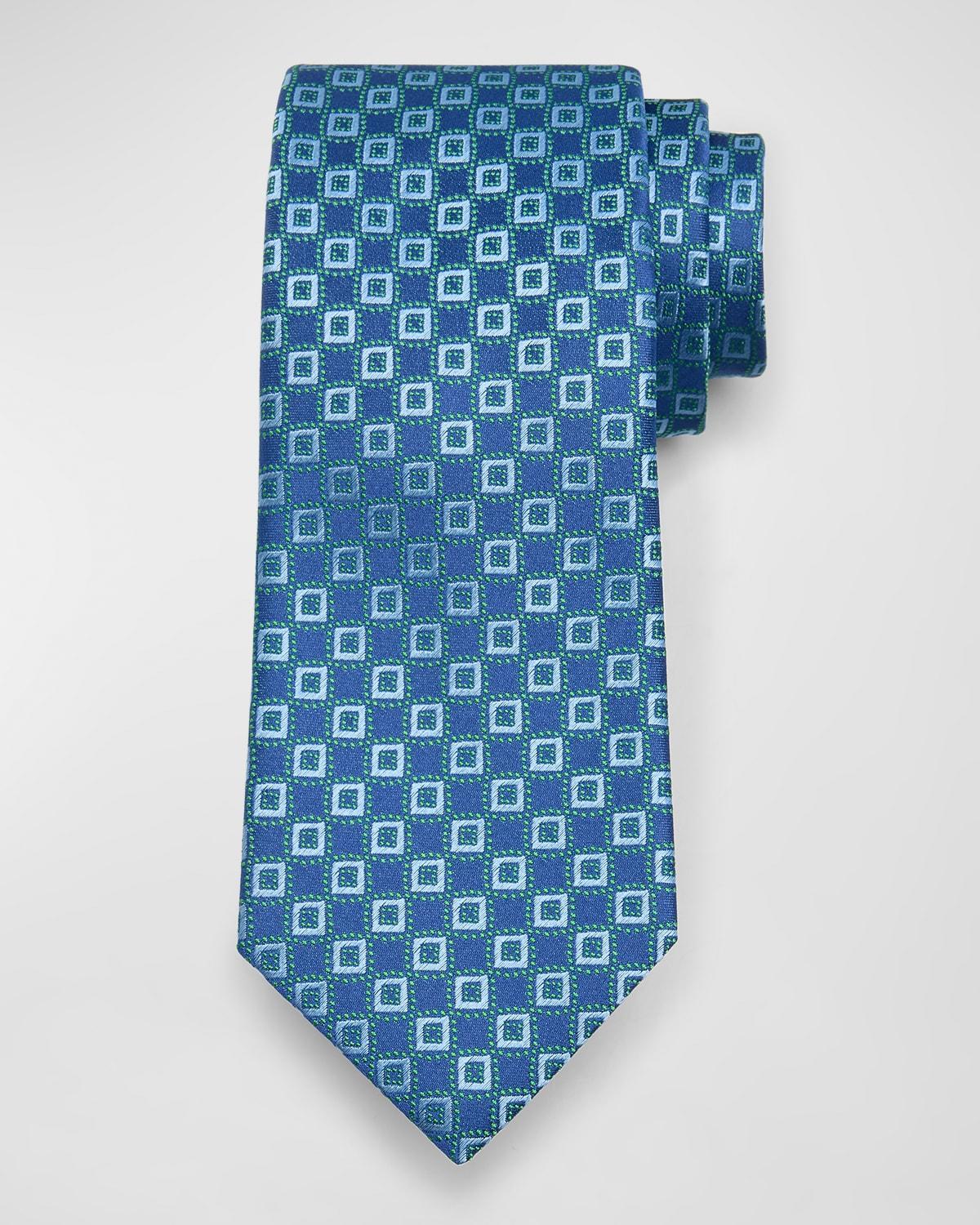 Mens Silk Micro-Square Jacquard Tie Product Image