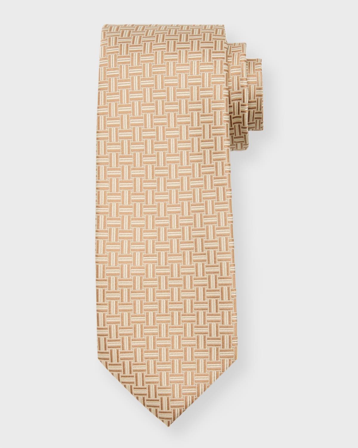 Mens Basketweave Silk Tie Product Image