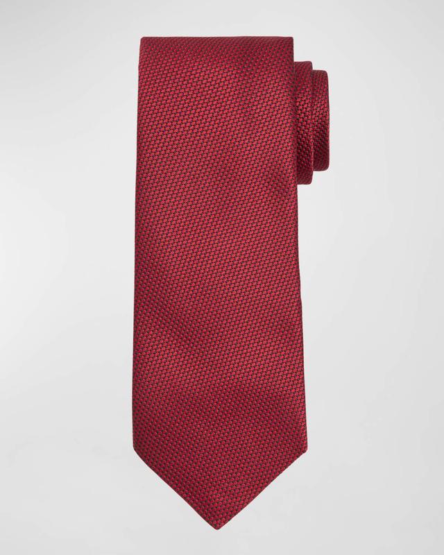 Mens Textured Solid Tie, Red Product Image