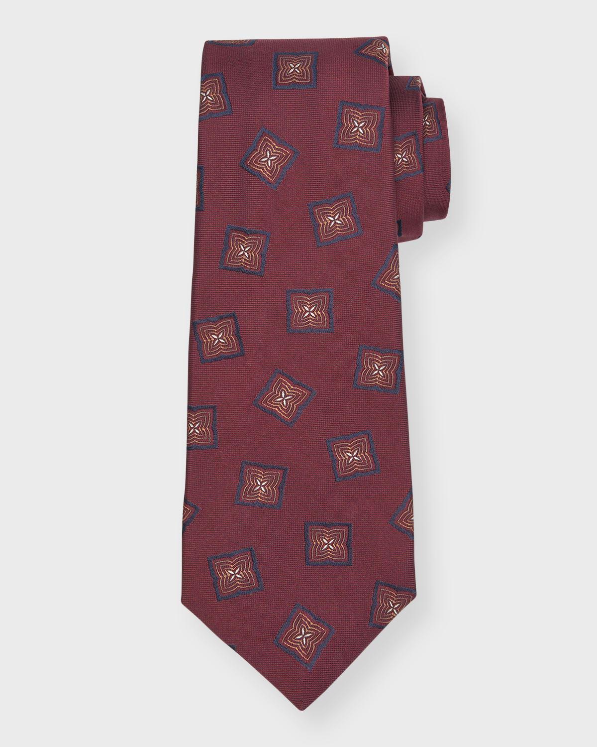 Mens Medallion Jacquard Silk Tie Product Image