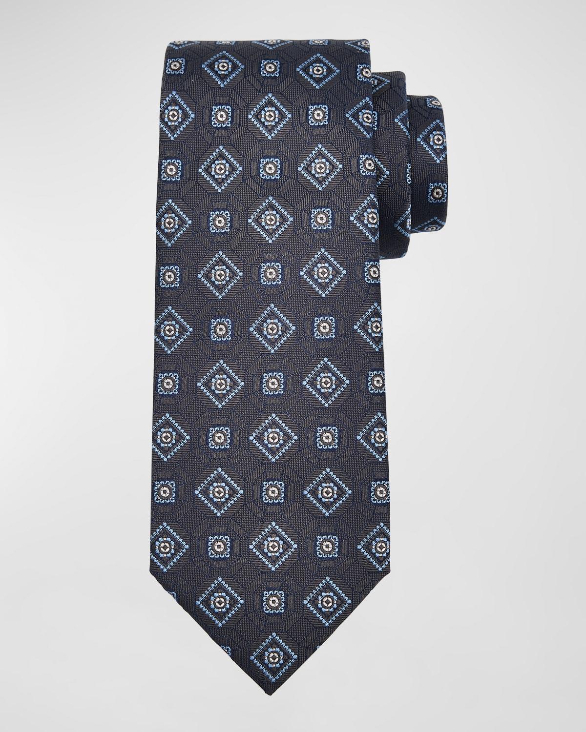 Men's Silk Medallion-Print Tie Product Image