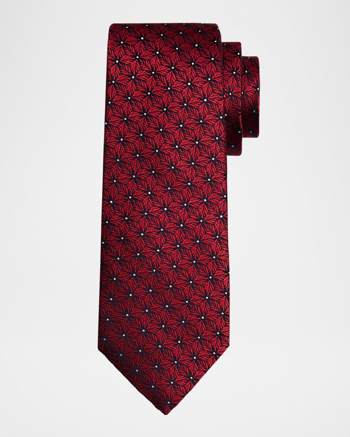 Mens Woven Leaves Silk Tie Product Image