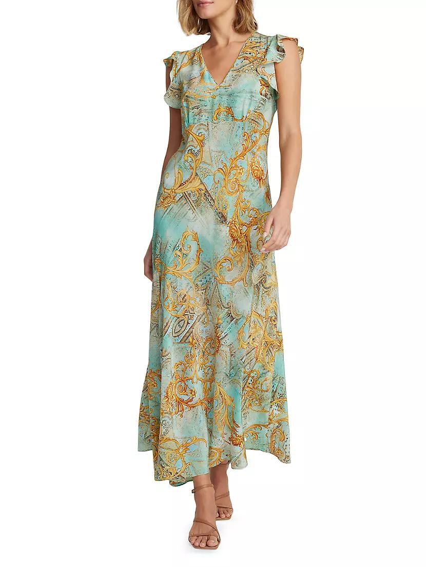 Leighton Baroque Silk-Blend Midi-Dress Product Image