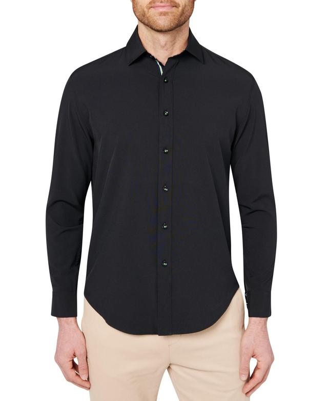 Society of Threads Mens Slim-Fit Black Performance Shirt Product Image