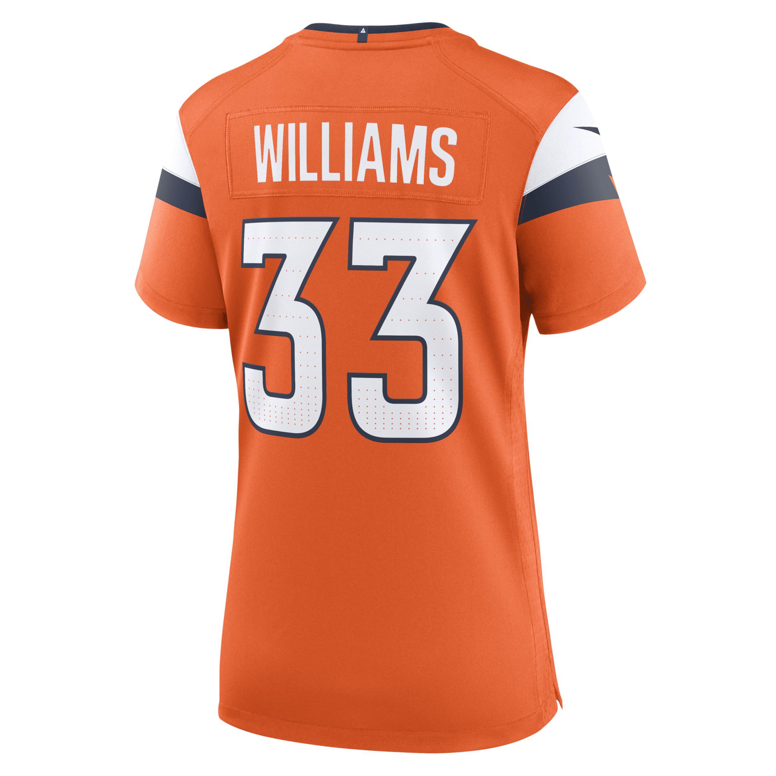 Nike Womens Javonte Williams Denver Broncos Mile High Collection Game Jersey - Orange Product Image