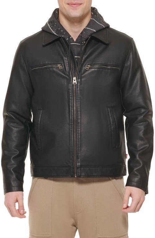 levis Faux Leather Zip-Up Jacket Product Image