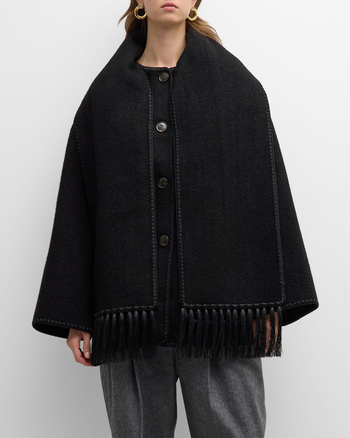 Totme Chain Stitch Wool Blend Scarf Jacket Product Image