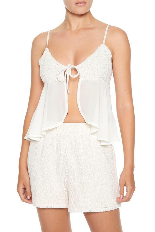 Crochet Sweater-Knit Split Cami | Forever 21 Product Image