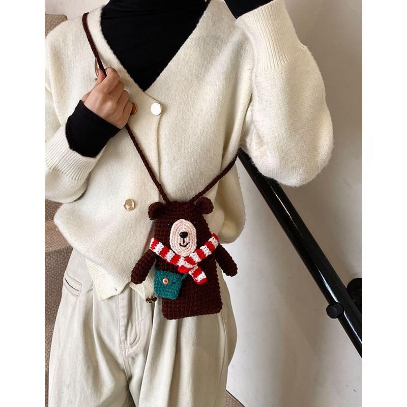 Bear Crochet Crossbody Phone Pouch Product Image