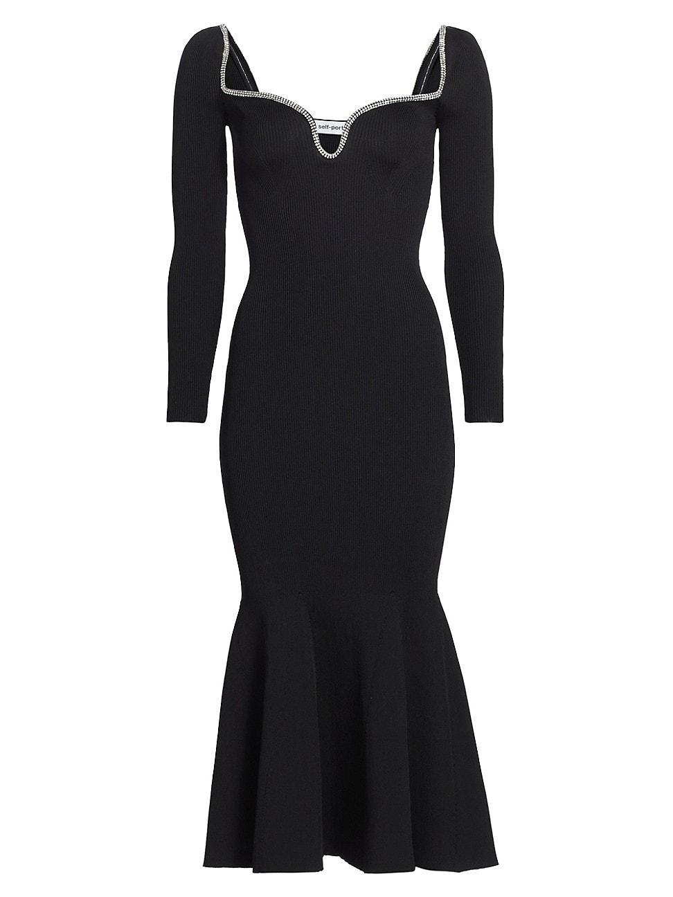 Womens Diamante Trim Midi-Dress Product Image