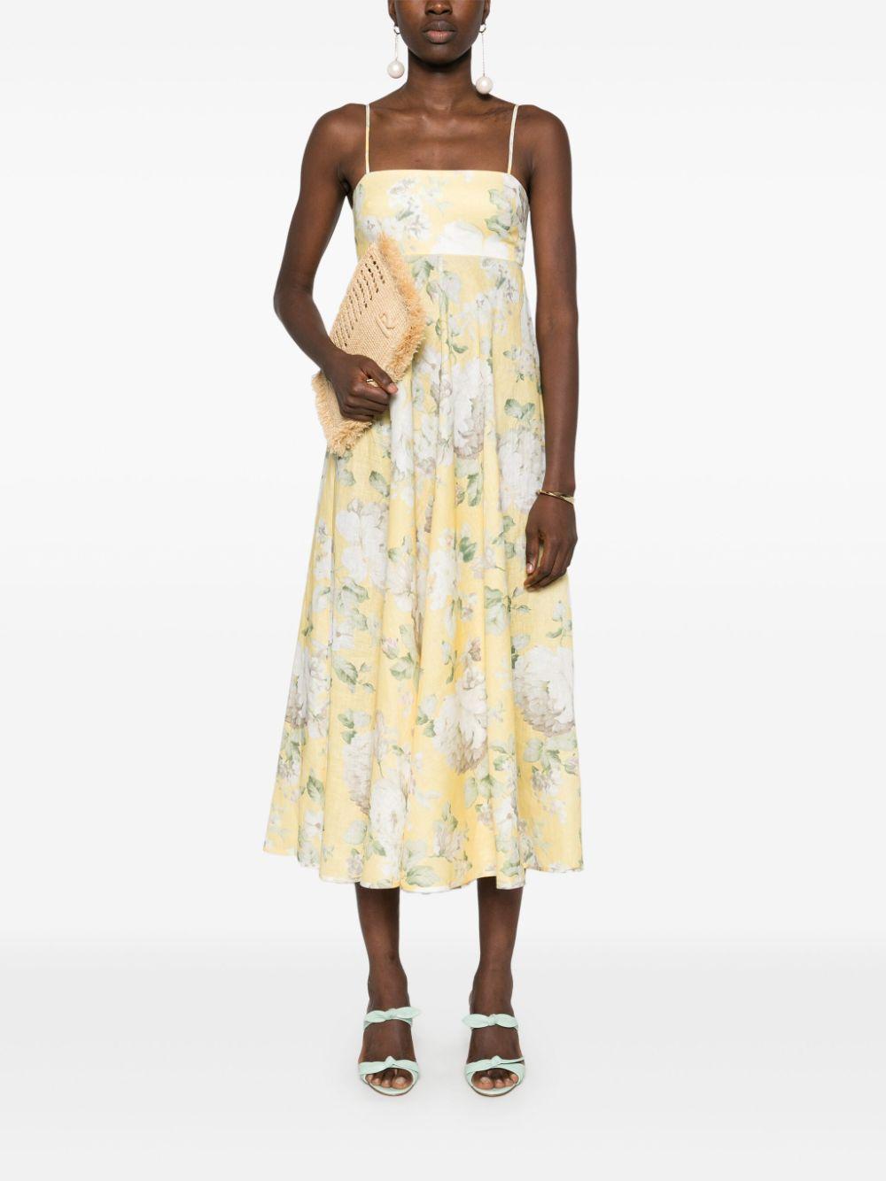 ZIMMERMANN Acacia Midi Dress In Yellow Product Image