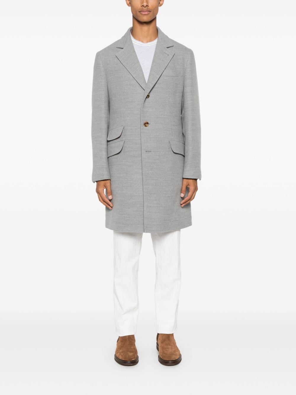 BRUNELLO CUCINELLI Wool Coat In Grey Product Image