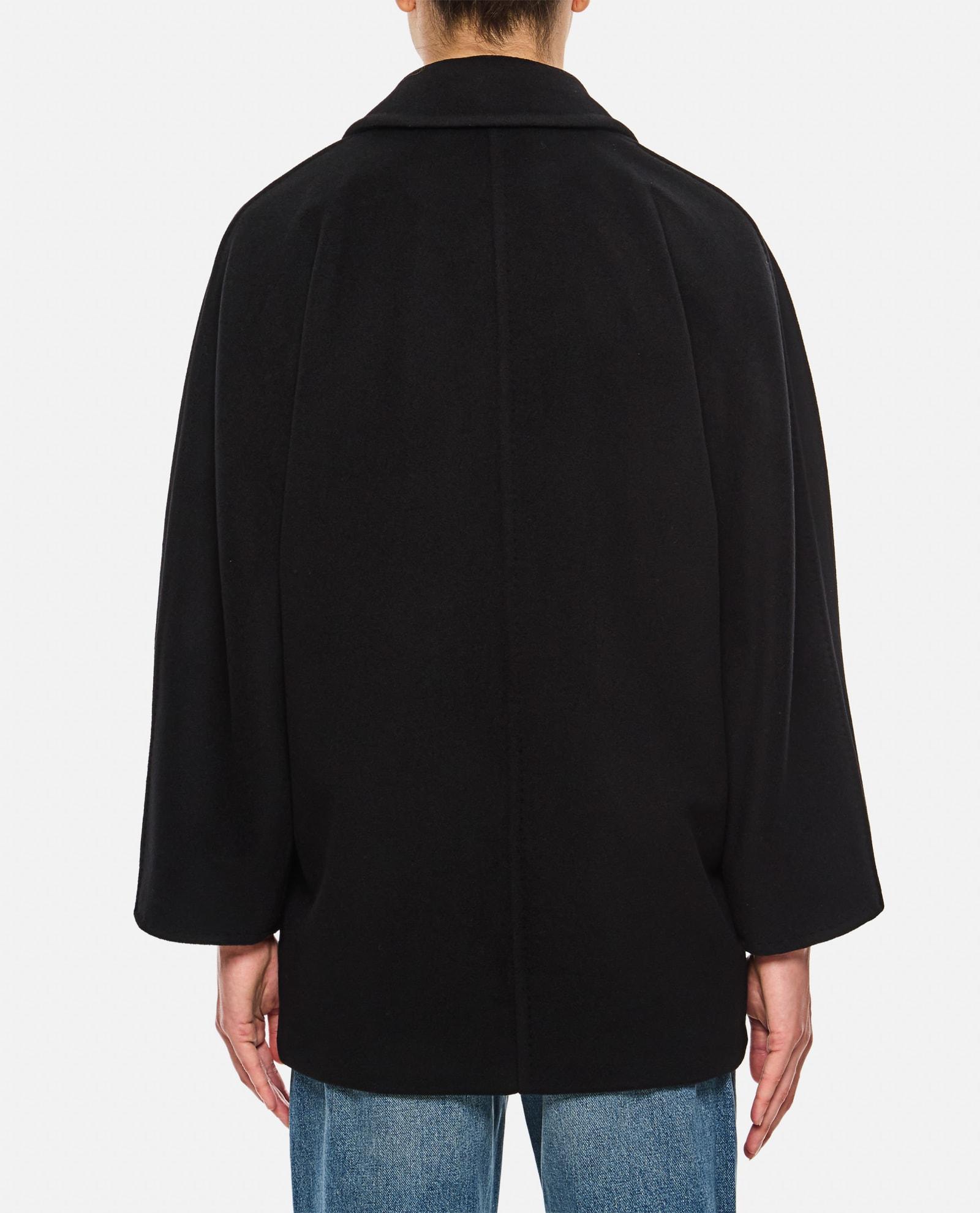 MAX MARA Rebus Wool Double-breasted Short Coat In Black Product Image