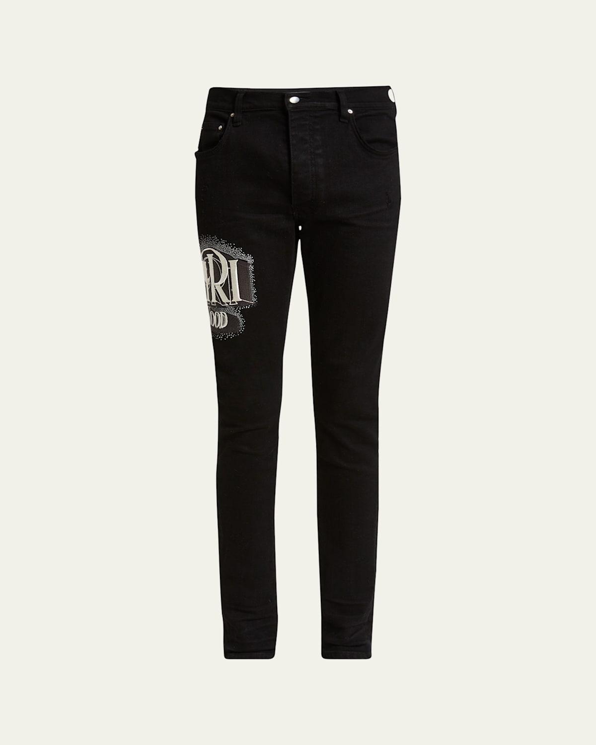 Men's Crystal-Embellished Skinny Jeans Product Image