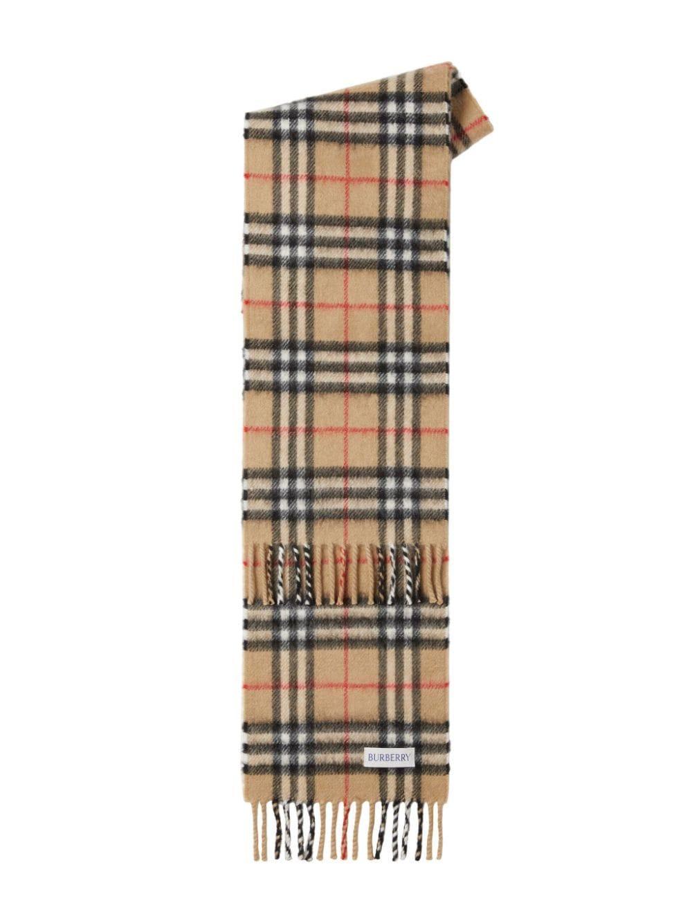 Checkered Cashmere Scarf In Neutrals Product Image