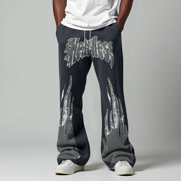 Heartless Graphic Print Men's Flared Sweatpants Product Image