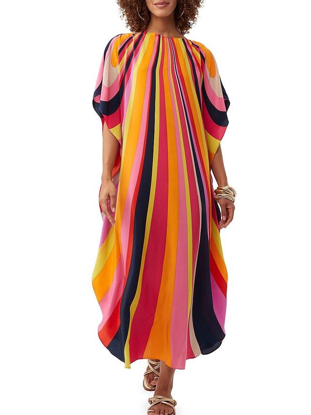 Womens Jalani Striped Cotton Maxi Caftan Dress Product Image