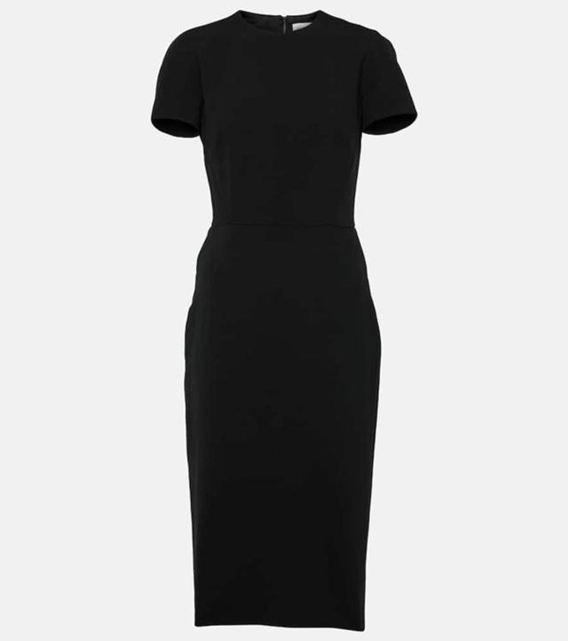 Fitted Midi Dress In Black Product Image