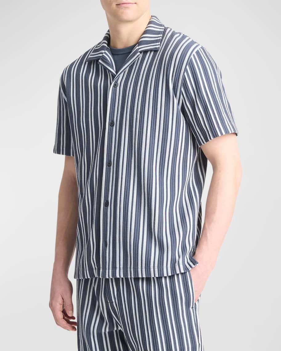 Men's Jacquard Stripe Camp Shirt Product Image