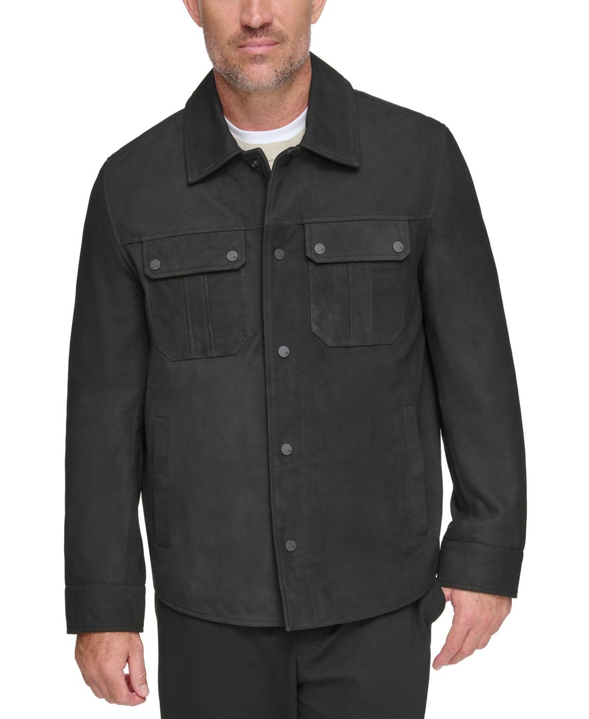 Andrew Marc Laredo Leather Overshirt Product Image