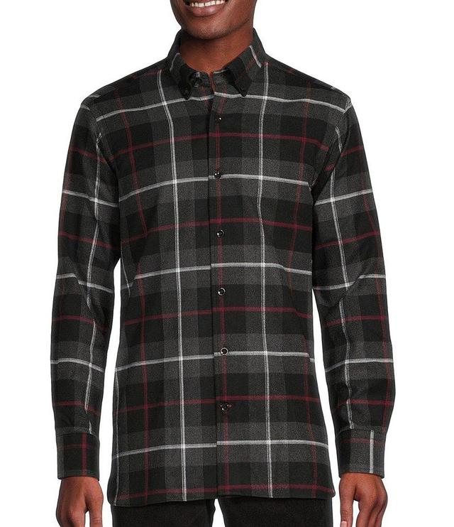 Cremieux Big & Tall Blue Label Tribeca Collection Plaid Long Sleeve Twill Woven Shirt Product Image