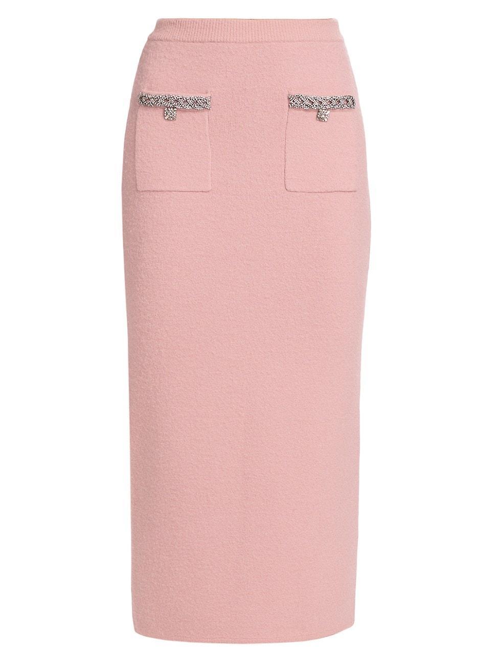 Womens Embellished Knit Midi-Skirt Product Image