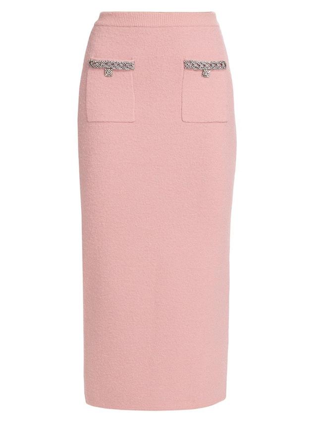 Womens Embellished Knit Midi-Skirt Product Image