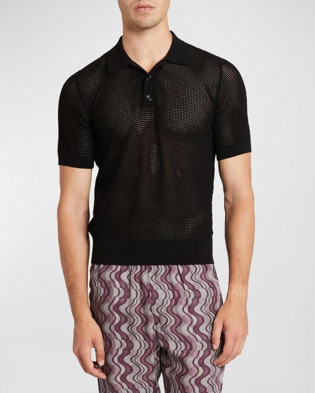 Dries Van Noten Mindo Mesh Sweater Polo Product Image