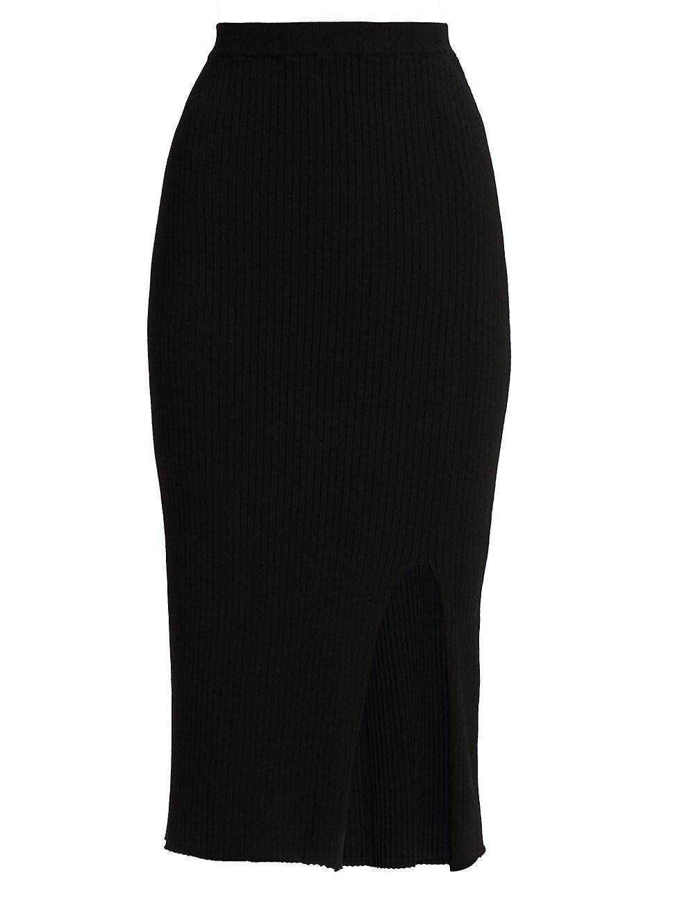 Womens Wide Rib-Knit Pencil Skirt Product Image