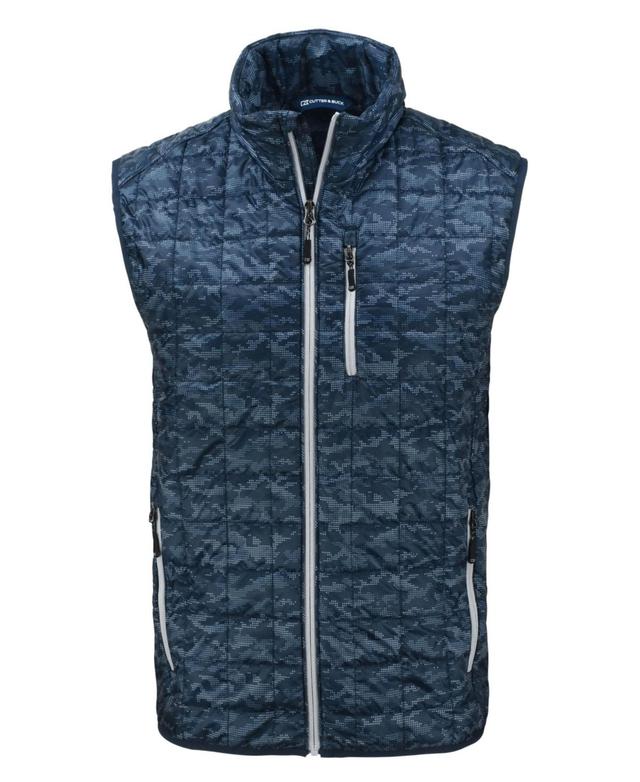 Cutter & Buck Mens Rainier PrimaLoft Eco Insulated Full Zip Printed Puffer Vest - Dark navy Product Image