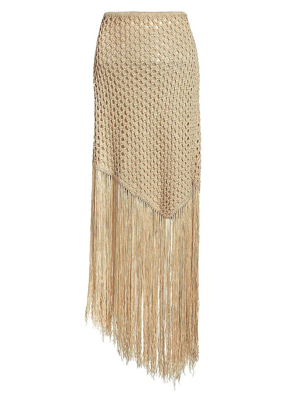 Womens Leona Crochet Fringe Maxi Skirt Product Image