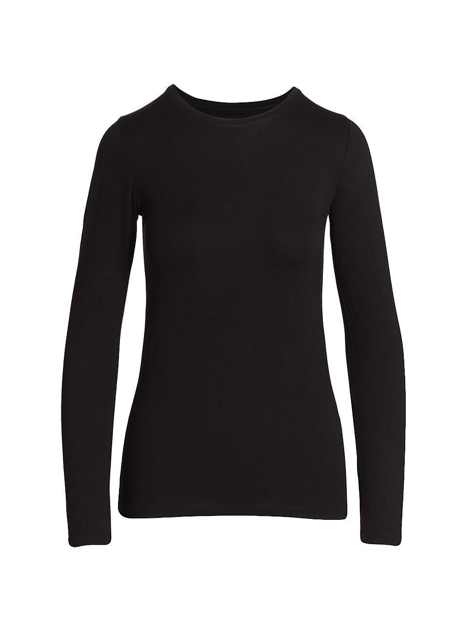 Womens Soft Touch Crewneck Long-Sleeve Top Product Image