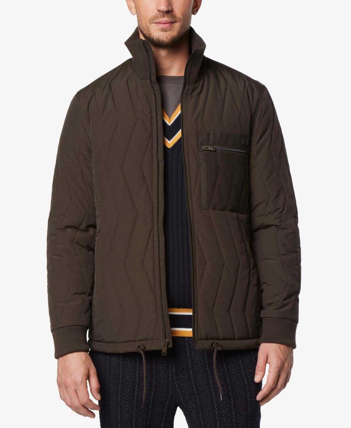 Andrew Marc Mens Floyd Zigzag Quilted Jacket - Ink Product Image