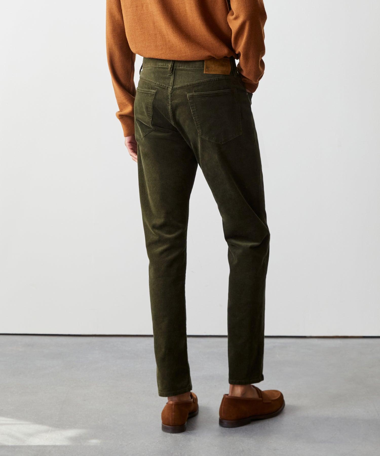 Slim Fit 5-Pocket Corduroy Pant in Olive Product Image