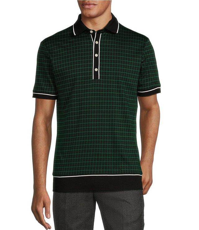 Murano Big & Tall Prehistoric Prep Collection Slim Fit Geometric Short Sleeve Polo Shirt Product Image