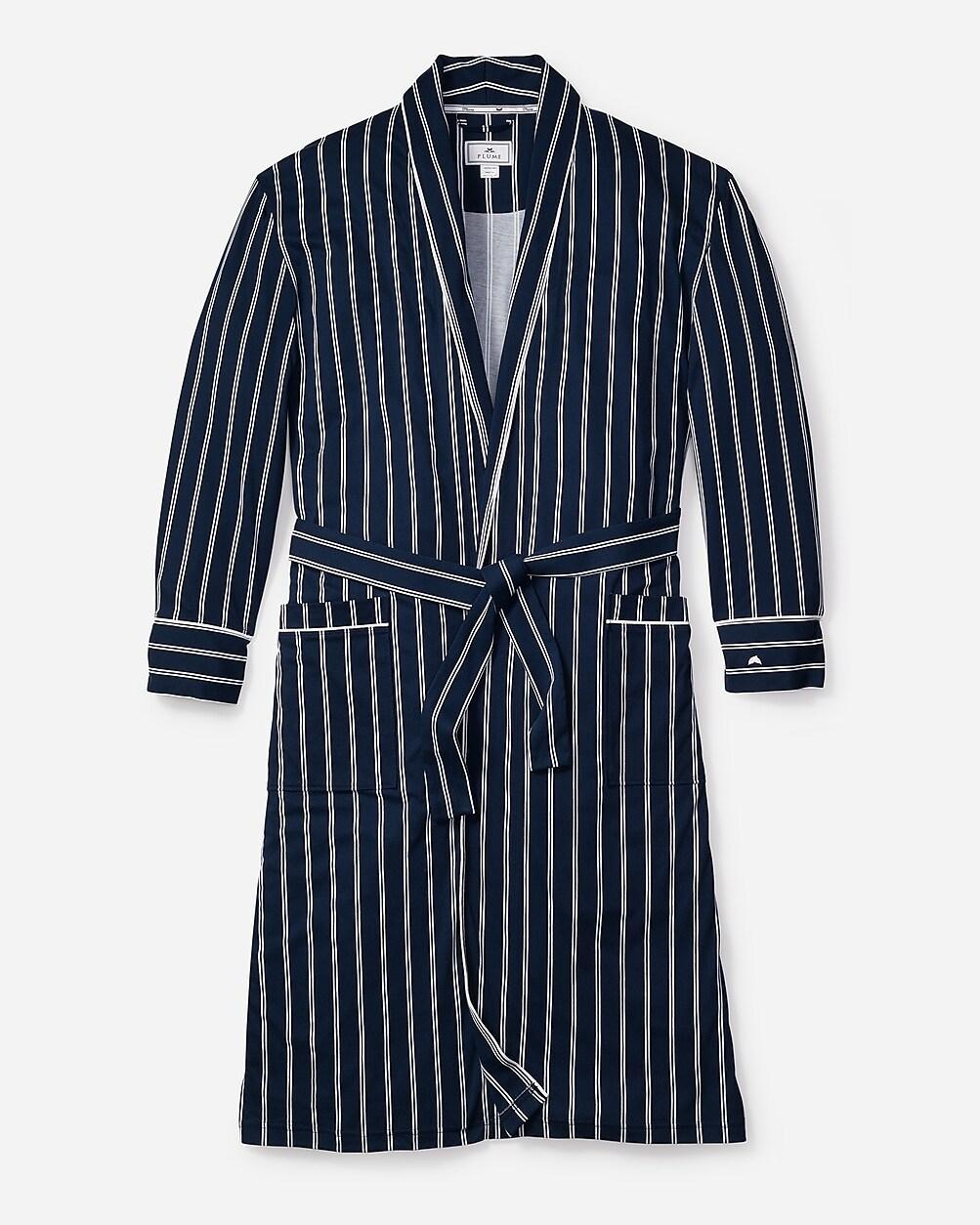 Petite Plume™ men's Pima cotton robe in pinstripe Product Image